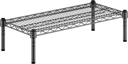 14" x 30" x 8" Black Epoxy Wire Storage Shelf, Dunnage Rack, Commercial 1 Tier Small Shelf