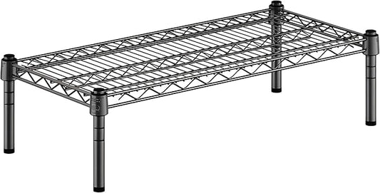 14" x 30" x 8" Black Epoxy Wire Storage Shelf, Dunnage Rack, Commercial 1 Tier Small Shelf