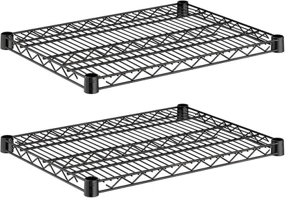 2-Pack Black 18" x 24" Additional Wire Shelf for Shelving Units, Replacement Shelves for Wire Rack
