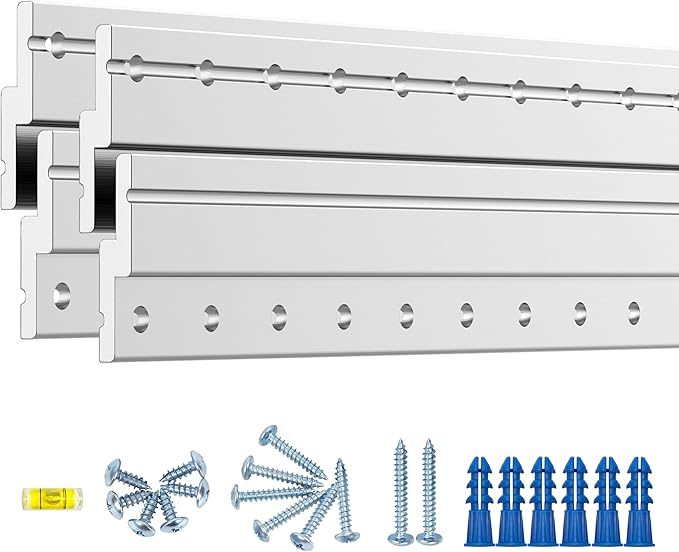 26 Inch Heavy Duty French Cleat Hanger, Heavy Mirror Mounting Hardware & Picture Hanging kit, Wall Mount Brackets for Cabinets, Shelf, Headboard - Z Clips 2 Pairs up to 200 lbs
