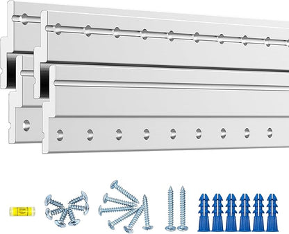 26 Inch Heavy Duty French Cleat Hanger, Heavy Mirror Mounting Hardware & Picture Hanging kit, Wall Mount Brackets for Cabinets, Shelf, Headboard - Z Clips 2 Pairs up to 200 lbs