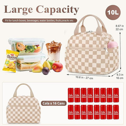 Lunch Box for Women, Cute Corduroy Insulated Lunch Bag Women Reusable Work Simple Adults Large Lunch Boxes Tote Bag Men Cooler Bag