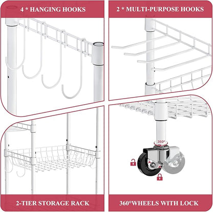 VOPEAK Home Gym Storage Rack with Wheels, Yoga Mat Storage Organizer for Kettlebells, Dumbbells, Resistance Bands, Space Saving 3-Tier Weight Rack for Home Gym, Garage, Easy to Install