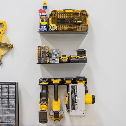 StoreYourBoard Power Tool Organizer Double Shelf, Wall Mount Garage Storage Rack