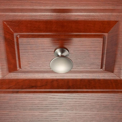 KOOFIZO Round Cabinet Knob - Brushed Nickel Pull Handle (Dia.30mm / 1.2 Inch), 10-Pack for Kitchen Cupboard Door, Bedroom Dresser Drawer, Bathroom Wardrobe Hardware