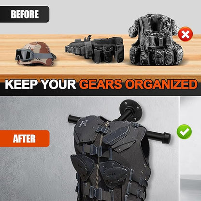 Weight Vest Hanger Wall Mount Heavy Duty Tactical Gear Police Vest Holder Motorcycle Helmet Rack Stand for Gym Home Garage Train Armor Breastplate Backpack Organizers
