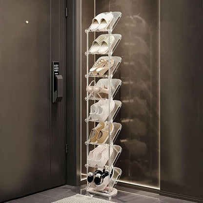 YYW Clear Narrow Shoe Rack for Entryway, Free Standing Shoe Racks Shelf Closet, Shoe Storage Organizer for Living Room