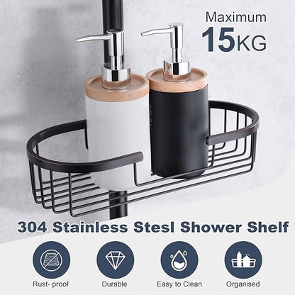 SonTiy Rain Shower Heads System with Handheld Jet Spray, Caddy Shelf and Brass Shower Diverter, Bathroom luxury Shower Faucet Set for Whole Family, 2.5 GPM, Oil Rubbed Bronze