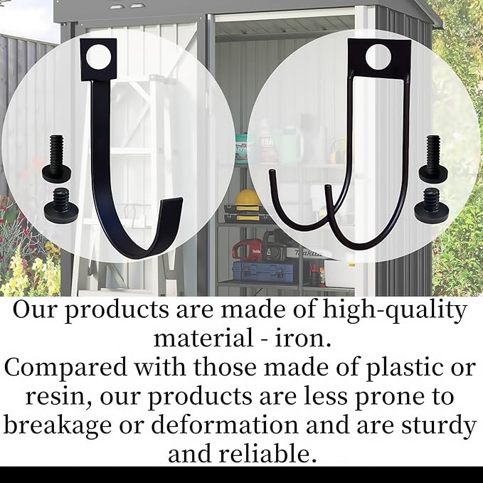 4-Pack Storage Shed Hooks for Suncast,Resin Shelf Accessory Outdoor Sheds Storage,with EZ Bolt Assembly,Replaceable Screws, Reusable,for Suncast Select Outdoor Shed Models