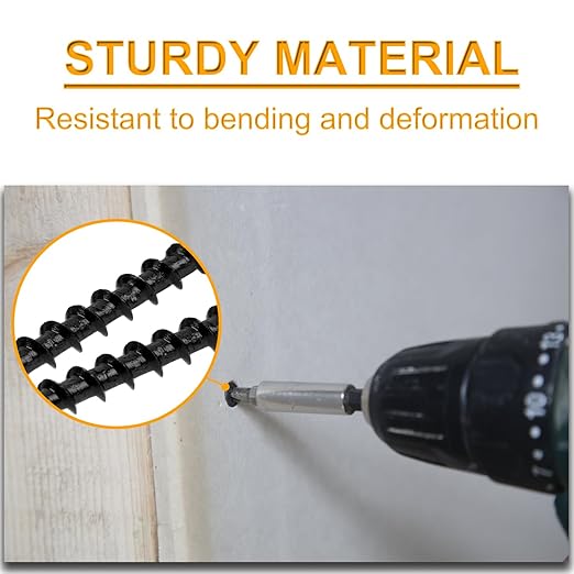 KURUI #6 * 1-5/8in Drywall Screws, Dry Wall Screws for Drywall Wood, 173Pcs Coarse Thread Sheetrock Screws - Black Bugle-Head Phillips Self Tapping Wood Screws