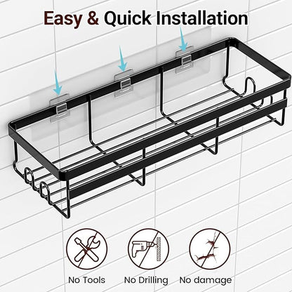 WOWBOX Shower Caddies 4 Pack - Adhesive Hanging Shower Shelf - Bathroom Organizers and Storage, No Drilling Stainless Shower Shelves for Home Decor, Bathroom Accessories