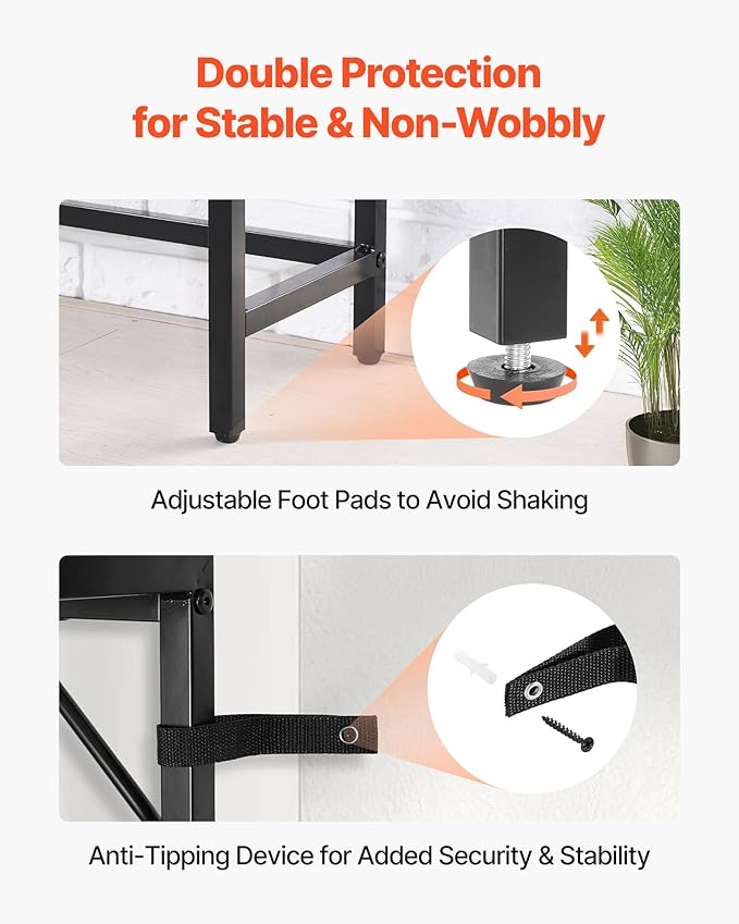VEVOR Marble Console Table, Modern Narrow Long Console Table with Power Outlet, Thin Sofa Side Table with Iron Tubes, Anti-Tip Device and Triangular Support for Living Room, Hallway, Entryway, Foyer