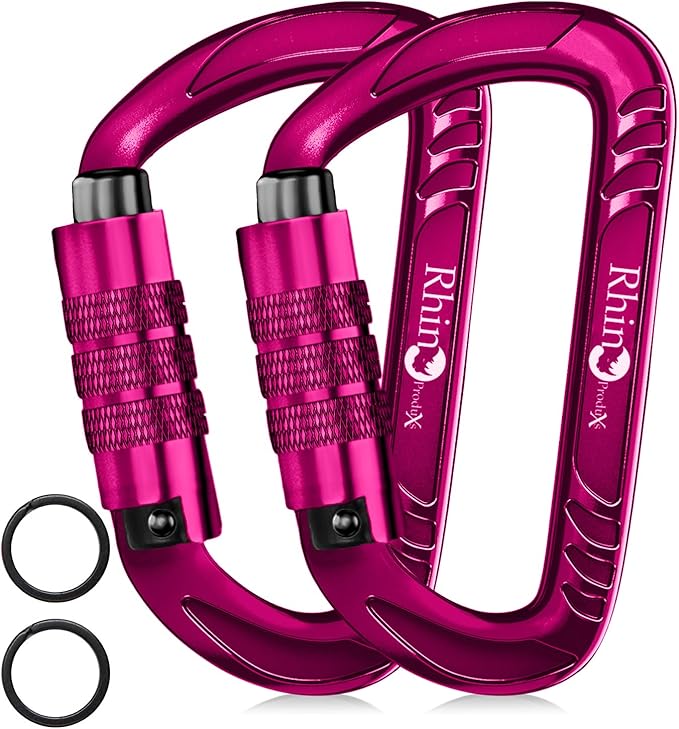 12kN (2697 lbs) Heavy Duty Carabiner Clips, for Securing Pets, Outdoor, Camping, Hiking, Hammock, Dog Leash Harness, Keychains