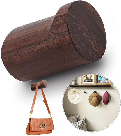 Decorative Wooden Wall Hooks and Small Cute Black Rustic Hooks Heavy Duty for Cubicle Hanging Coats,Towel,Picture,Hat,Purse,Key Hook,Plant,Dog Leashes