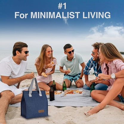 TELLUMO Lunch bag, Insulated Lunch Bag for Women Men Large Lunch Box Container Reusable Leakproof Tote for Office, Work, School, Beach or Travel (Blue)