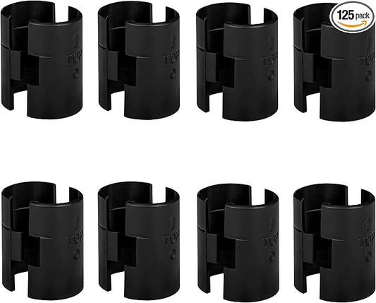 DuraSteel Wire Shelving Shelf Lock Clips / Shelving Sleeves - Fits with Thunder Group, Alera, Honey Can Do, Eagle, Regency, Metro and more - For 3/4" Post, Plastic, Black, Pack of 8 Pcs