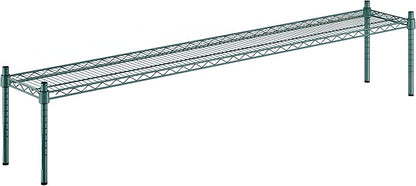 12" x 72" x 14" Green Epoxy Wire Storage Shelf, Dunnage Rack, Commercial 1 Tier Small Shelf