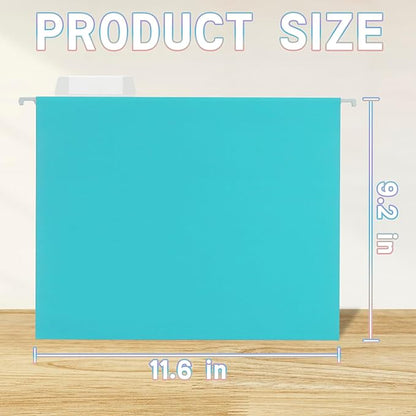 25 Packs Hanging File Folders with 1/5-cut Tab,Letter Size File Folders Egg Blue for Filing Cabinet,Ideal Office,School Classroom Supplies