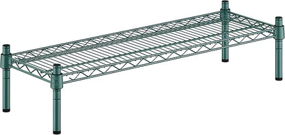 12" x 36" x 8" Green Epoxy Wire Storage Shelf, Dunnage Rack, Commercial 1 Tier Small Shelf