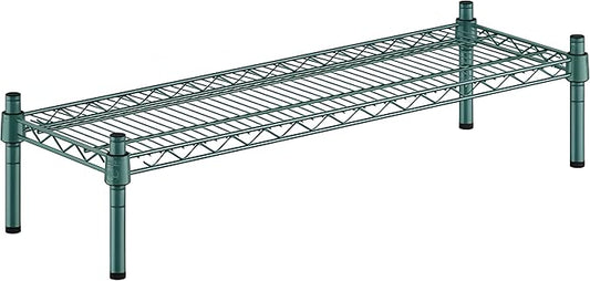12" x 36" x 8" Green Epoxy Wire Storage Shelf, Dunnage Rack, Commercial 1 Tier Small Shelf