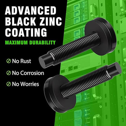XOOL 50-Pack 10-32 Rack Screws with Washers – Durable, Rust-Resistant for Server Racks and Audio Equipment Mounts