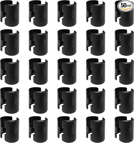 50 Pack Wire Shelf Clips Wire Shelf Locking Clips for 1 in. Posts 25 Pairs of Black Shelf Sleeves, Replacement Plastic Accessory Parts for Wire Shelving Systems
