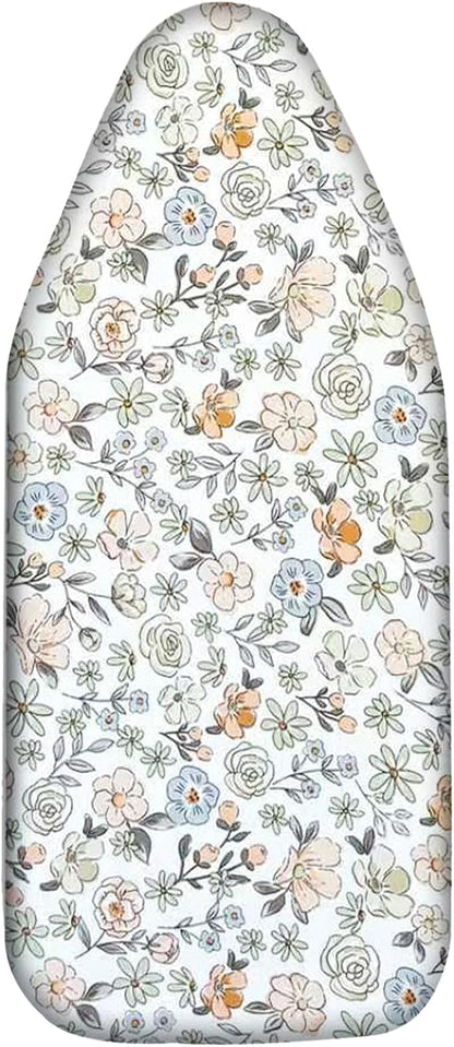 Small Ironing Board Cover Scorch Resistant, Table top Ironing Cover with Padding Heat Reflective Heavy Duty Pad (Colored Flowers, 12.5"x32")