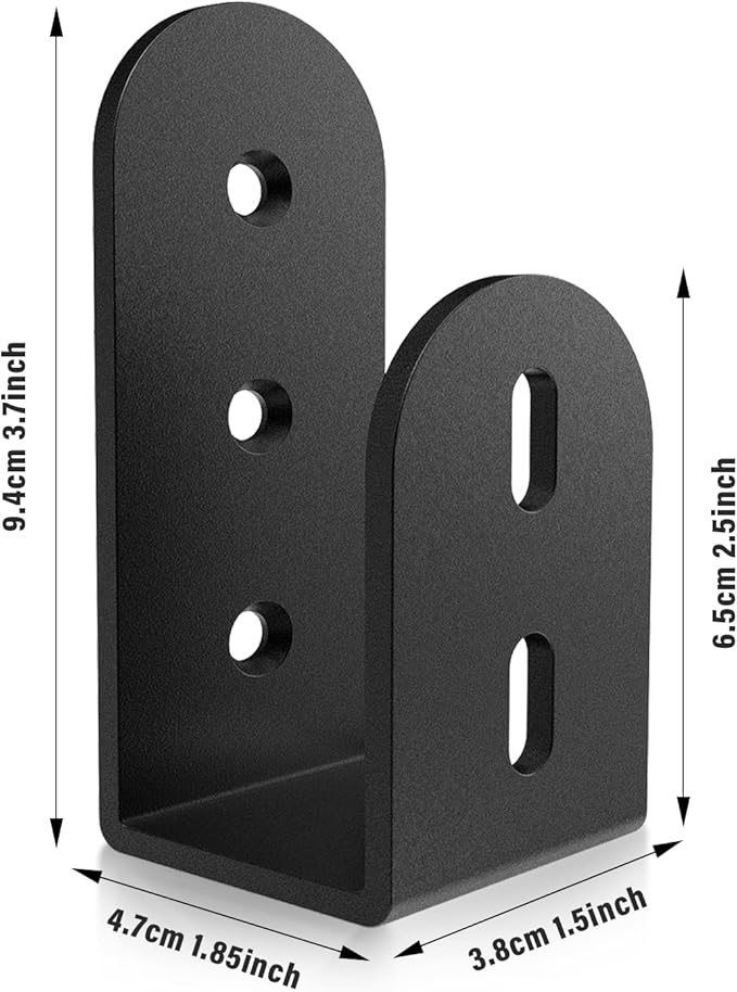 Heavy Duty Door Barricade Brackets - Steel U Bracket Door Security Bar for Indoor & Outdoor (4 Pack)