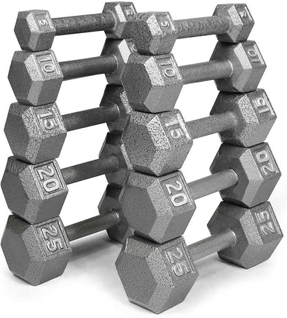 HolaHatha Hexagonal Dumbbell Weights Set, Home Gym Equipment Set, Portable Weighted Exercise Dumbbells for Fitness, Training, and Lifting Workouts
