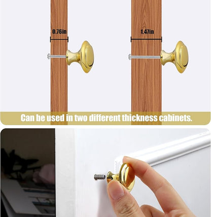 Romeda 18-Piece Drawer Knobs - 30mm Golden Cabinet Knobs and Pulls for Dresser, Kitchen, and Cabinet Drawers