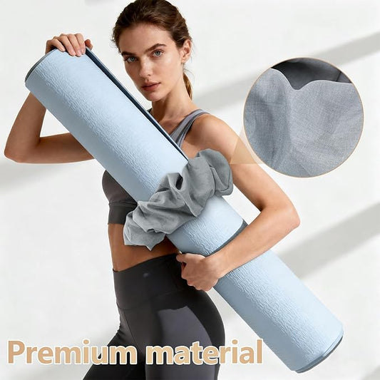Yoga Mat Scrunchie - Stylish Holder, Durable & Elastic Fabric - Fits All Standard Mats (Mat Not Included)