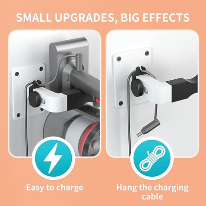 Shark Vacuum Wall Mount for Vacuum Stand Shark Cordless Vacuum Mount Compatible for V7 V8 V10 V11 V12 V15 Shark IX141 IZ562H IZ682H IZ361H IZ462H IZ163H IZ363HT IZ483H (White+Clip)