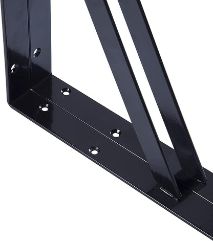 6-Pack 8 Inch Heavy Duty Shelf Brackets, Large Wall Bracket for Floating Shelves, 90 Degree Triangle Large L Bracket, Black Powder-Coated Steel
