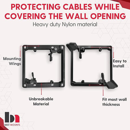 BestMounts Low Voltage Mounting Bracket 2 Gang, 144 Pack for Dual Gang Wall Plate, Telephone Wires, Network Cables, HDMI, Coaxial, Speaker Cables - Low Voltage Box Cable Wall Plate Bracket, Mud Ring