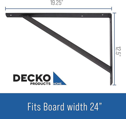 Decko Products 49152-10 Heavy-Duty Shelf Bracket, 19.25-Inch X 12.50-Inch, Black, 10-Pack