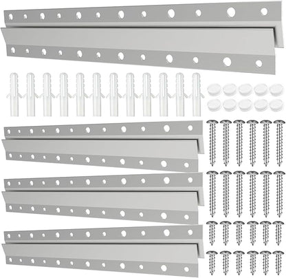 12"-4 Pairs French Cleat Hanger,Z-Hanger Picture Hanging Kit,Wall Mounting Brackets Cleat Picture Hanger Kit Z Bar Clips for Hanger Supports 60 lbs,Z Bar Hanger for Pictures,Mirrors,and Art