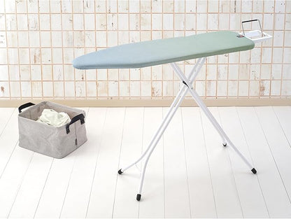 Brabantia - Ironing Board B – Flexible Iron Rest – Adjustable Height – Non-Slip Rubber Feet – 100% Fairtrade Cotton Cover with Foam Padding – Foldable – Soothing Sea – Size B (49 x 15 in)