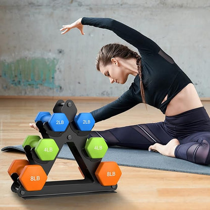 Dumbbell Rack Stand Only | Space-Saving Weight Rack for Home Gym, Hand Weight Rack Dumbbell Storage for Dumbbell Set (3-15 LB), Durable Metal Stand with Easy Assembly (Dumbell not Included)