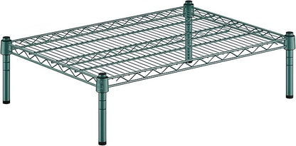 21" x 30" x 8" Green Epoxy Wire Storage Shelf, Dunnage Rack, Commercial 1 Tier Small Shelf