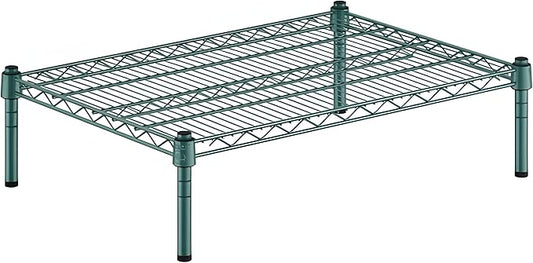21" x 30" x 8" Green Epoxy Wire Storage Shelf, Dunnage Rack, Commercial 1 Tier Small Shelf