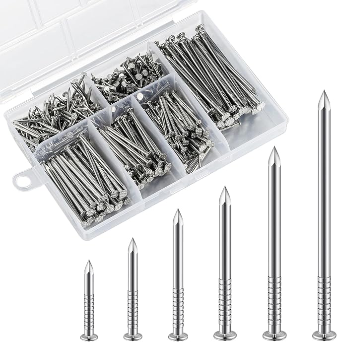 430pcs Stainless Steel 304 Nails Kit, Hanging Nails Kit, Wall Nails Kit, Dowels Kit, Long Nails Kit