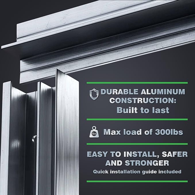 Hovr Solutions Classic 47" (4-Foot) Aluminum Floating Shelves Wall Bracket System, 300LB Load Capacity, Hidden Support Bracket Up to 63” Shelf, 2-Pack