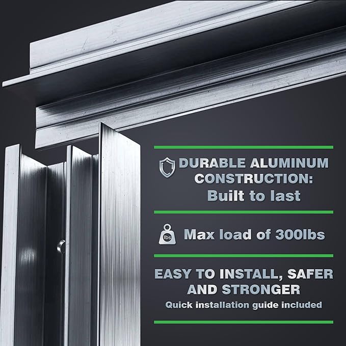 Hovr Solutions Classic 47" (4-Foot) Aluminum Floating Shelves Wall Bracket System, 300LB Load Capacity, Hidden Support Bracket Up to 63” Shelf, 3-Pack