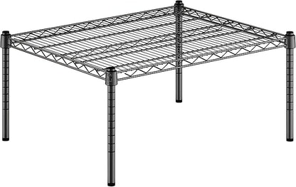 24" x 30" x 14" Black Epoxy Wire Storage Shelf, Dunnage Rack, Commercial 1 Tier Small Shelf