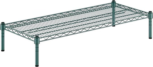 18" x 42" x 8" Green Epoxy Wire Storage Shelf, Dunnage Rack, Commercial 1 Tier Small Shelf