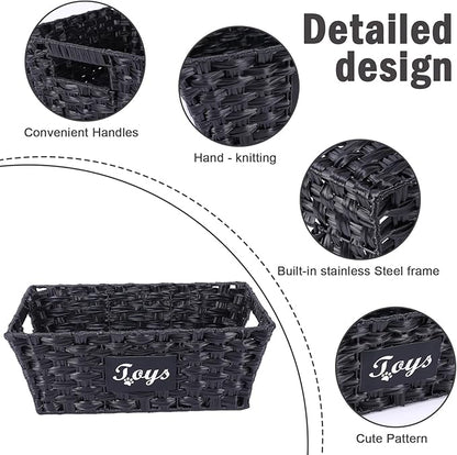 Dog Toy Basket Large Woven Bin Toy Storage Organizer for Living Room Pet Toy Basket with Handles Stylish Dog Toy Bin for Home,Ideal Gift for Pet enthusiasts