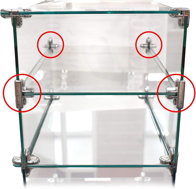 3 Way Glass Cube Connector to Add Adjustable Height Glass Shelf to 3/16" Thick Glass, 20 Pack