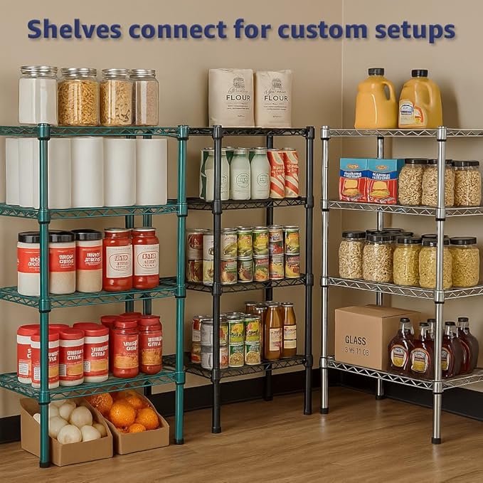 12" x 36" x 8" Black Epoxy Wire Storage Shelf, Dunnage Rack, Commercial 1 Tier Small Shelf