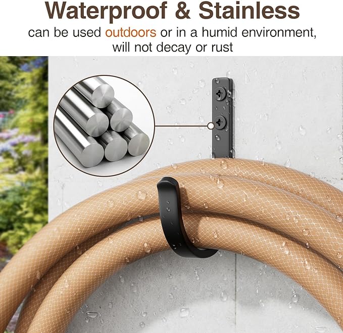 Wall Hooks for Hanging Towel/Coat - 22LB Screw in Metal Hanger Wall Mount, for Outdoor, Closet, Door, Bathrooms, for Backpack, Robe, Black 5 Pack