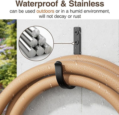 Wall Hooks for Hanging Towel/Coat - 22LB Screw in Metal Hanger Wall Mount, for Outdoor, Closet, Door, Bathrooms, for Backpack, Robe, Black 5 Pack